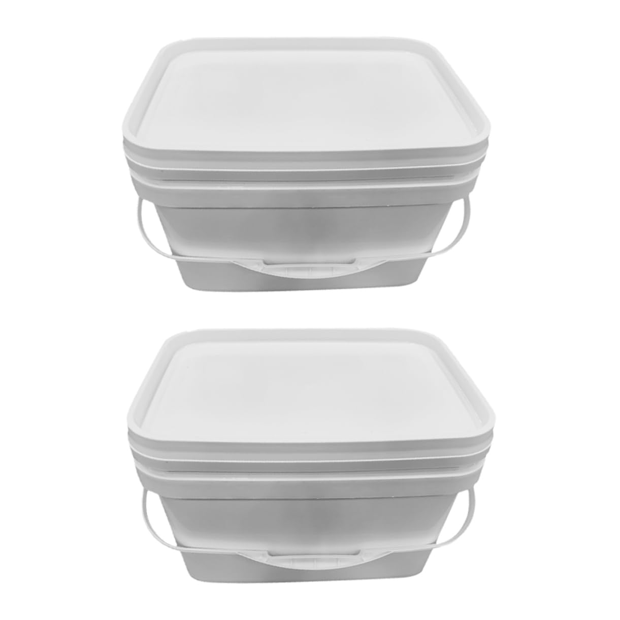 2 Piezas Unidades Cubos de de Plástico con Tapa y Asa Capacidad Contenedores Resistentes para Almacenamiento y Transporte de Diseño de Boca Ancha para Vertido Fácil