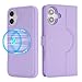 SunYoo for iPhone 16 Plus Wallet Case with Card Holder for Women Men,Compatible with Magsafe,[2 in 1] Leather Magnetic Detachable Kickstand Flip Cover-Purple