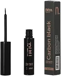 Delineador Líquido para Olhos Carbon Black, 3.2ml, Nina Makeup