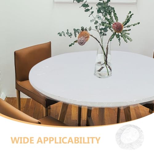 Nappe ronde transparente PVC extensible housse table extérieure - 4