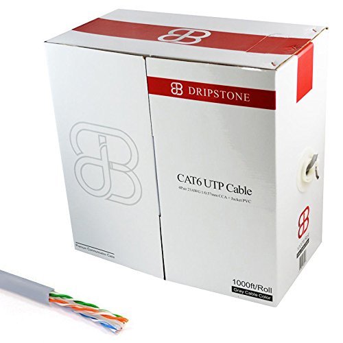 Dripstone Cat6 1000-Feet Premium Utp Solid Cable 23Awg Lan Network Ethernet Rj45 Wire, Gray (600005) #TOP2