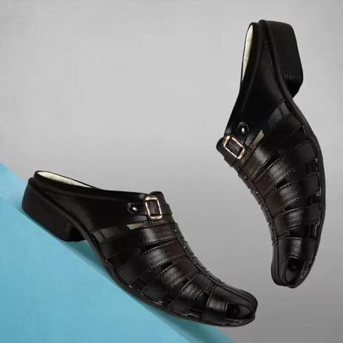 Image of Men's Fashion Sandals - Comfortable Fisherman, Premium PU Padding, Synthetic Leather, Closed-Toe Summer Outdoor Sandals, Stylish and Durable Footwear