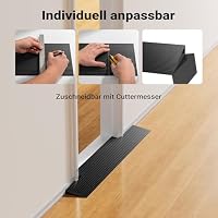 Wiltec Türschwellenrampe 900x150x20 mm für Rollstuhl & Rollator, schwarz, Rollstuhlrampe aus Vollgummi, rutschfeste Oberfläche, Bordsteinrampe kürzbar – Ansicht 6
