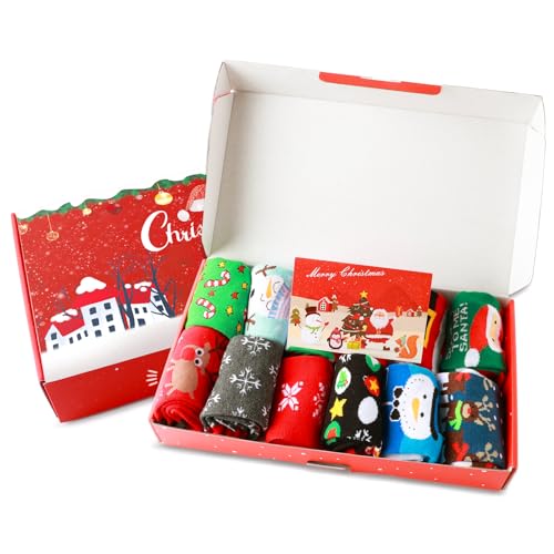 Weihnachtssocken Kuschelsocken Damen Weihnachtsmotiv Weihnachten Festlicher Baumwolle Adventskalender Socken Kinder Christmas Sock Decorations Lustige Winter Warme Bett Socken Geschenke Frauen