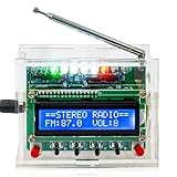 GOMETY FM Radio Kits, DIY Elektronik Lötprojekte Bausatz Digitalradio mit LCD Display FM 87-108 MHz Lötübungs Kit Drahtloser Empfänger DIY Löten zum Praxis Lernen und Lehren mit Transparent Schale