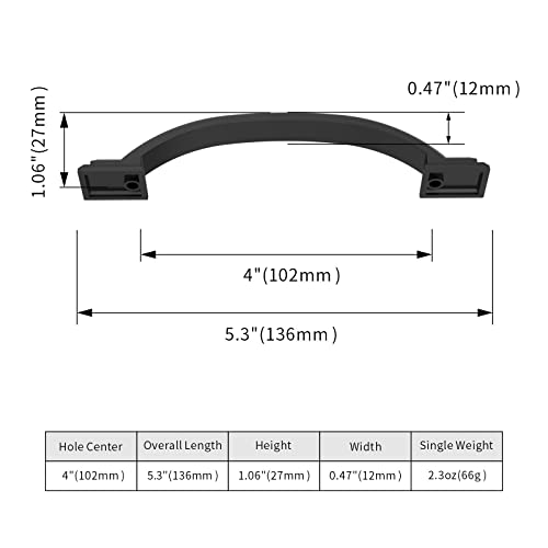AOOTOCH 10 Pack 4 inch Cabinet Pulls Matte Black Cabinet Handles Drawer Pulls for Kitchen Cabinet Cupboard by AOOTOCH - Used condition - Image 3