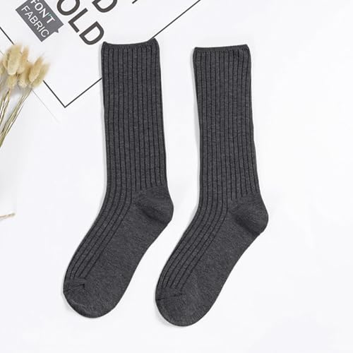 Image of Women Crew Dress Socks Cotton Solid Color Slouch Sock for Dressy Shoes 5 Pack