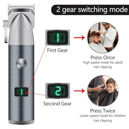 Image of Endzone Professional Cordless Buddha Hair Clipper Rechargeable T-Blade Men's Grooming Shaving Machine for Self Cutting Haircut Barbers Trimmers Cutter with 4 Guide Combs (2 Speed)