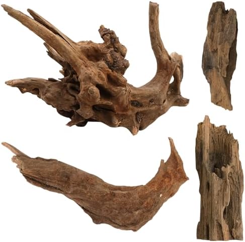 LTHERMELK Set de 4 Raíces de Madera Natural
