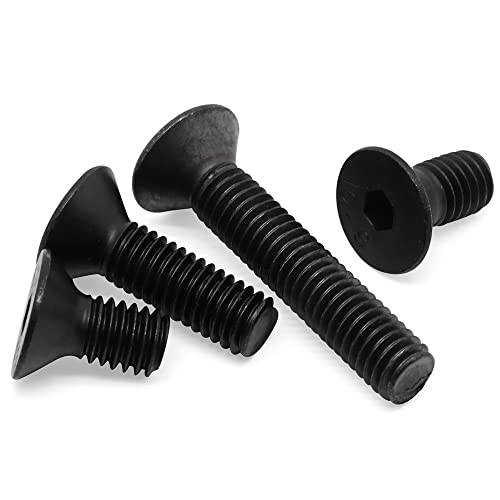 1/4-20 X 2" Flat Head Socket Cap Screws Countersunk Bolts Countersunk Bolts, Alloy Steel Grade 10.9, Fully Threaded, Black Oxide, 30 Pcs #TOP7