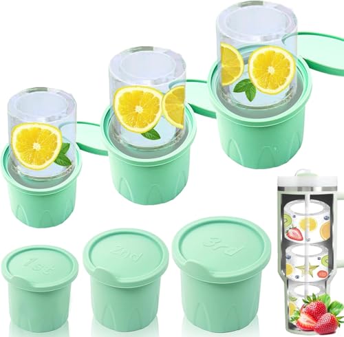 Molde de cubitos de hielo para Stanley Cup, máquina de cubitos de hielo de silicona, cilindro hueco, molde para cubitos de hielo Stanley Cup con tapa, bandeja de cubitos de hielo para vasos de 20 oz