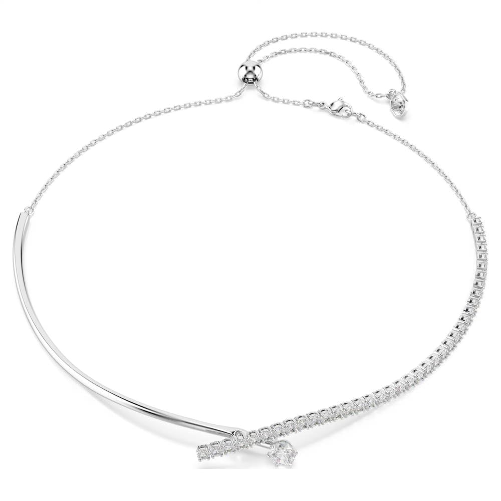 swarovski Matrix necklace, Round cut, White, Rhodium plated-picture-30