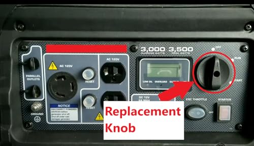 Senac Replacement Run/Choke Knob Switch para Generador Inversor Predator 3500w Súper Silencioso para Generadores Harbor Freight, Negro miniatura 2