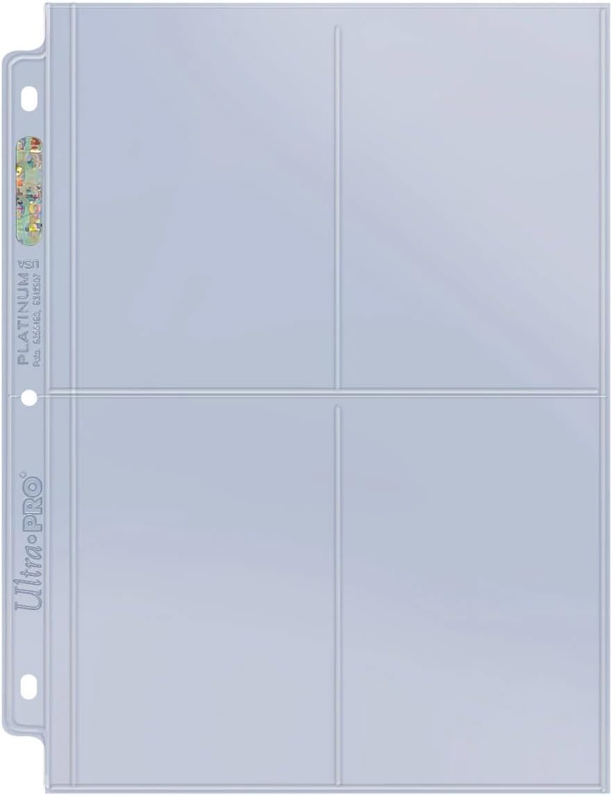 Ultra Pro 4-Pocket Platinum Page with 3-1/2" X 5-1/4" Pockets 100 ct.