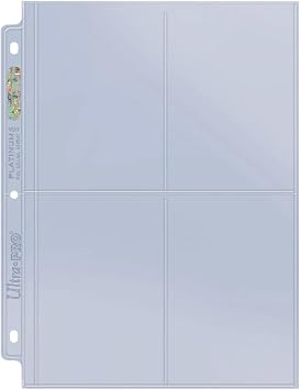 Ultra Pro 4-Pocket Platinum Page with 3-1/2" X 5-1/4" Pockets 100 ct.