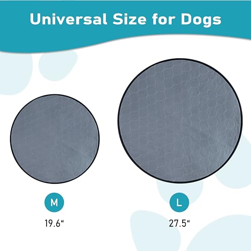 Image of Bunlitent Washable Pee Pads for Dog, 2 Pack, 27.5 Inch Round, Reusable Puppy Pads with Quick Dry, Anti-Slip for Dogs, Cats & Whelping