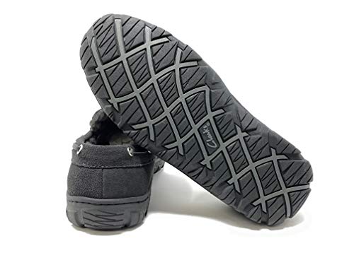 Clarks Venetian Grey Suede Fur Lined Slip On Casual Loafer Moccasin Slippers (Grey Premium Suede Shearling, 11) #TOP3