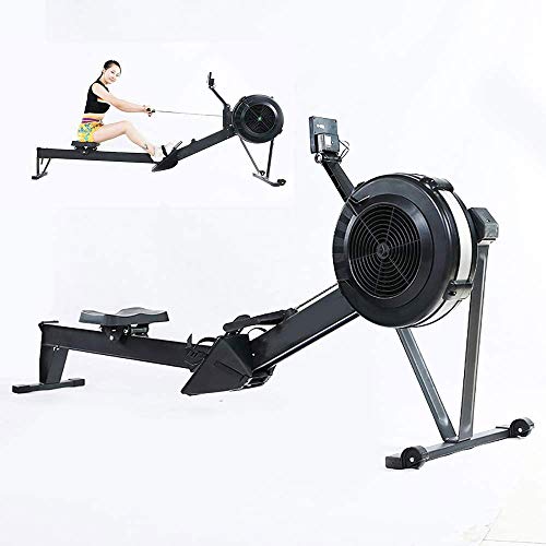 DWLXSH Máquina de remo Banco de remo – Dispositivo de entrenamiento compacto, uniforme y suave, pantalla inteligente LCD, ajuste libre de resistencia al aire, plegable, almacenamiento conveniente
