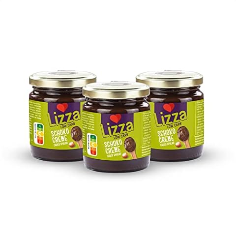 Lizza - Low Carb ballaststoffreicher Schokoladenaufstrich - 5,4g Eiweiß & 16g Ballaststoffe pro Portion - 3x 250g - Keto, glutenfrei Cover