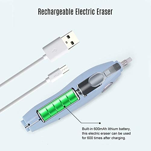 Electric Erasers for Artists, Tickas Electric Eraser, Electric Eraser Kit with 16 Eraser Refills Rechargeable Pencil Eraser One-Button Control Christmas Gift Stationery Supplies for School Students