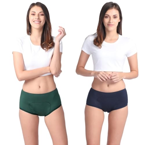 Image of Adira | Period Panty Boxer for Women | Boxer Fit for High Flow | with Support Patch for Pad | Leakproof & Skin Friendly | for School, Travel & Work | Patented | Pack of 2