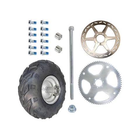 Mini Bike 145x70-6 V-Tread Rear Wheel Assembly Kit, CT100 Cover