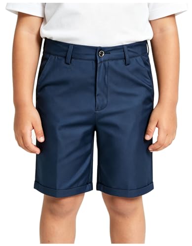 Image of Boy Shorts Kids Stretch School Uniform Clothes Flat Front Dress Casual Shorts with Pockets for Summer