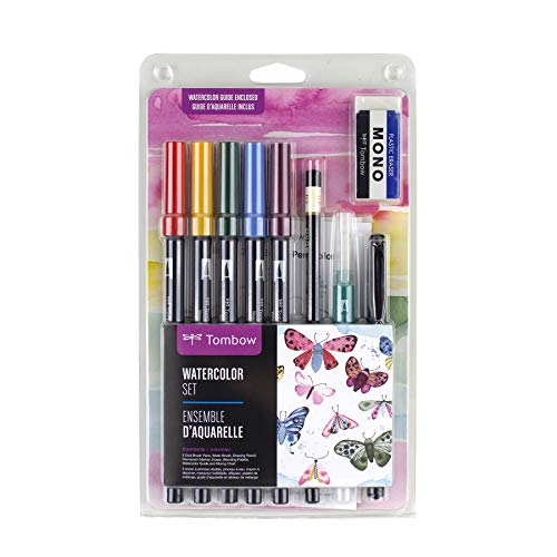 Tombow 56198 Watercolor Set. Includes Dual Brush Pens, Water Brush,