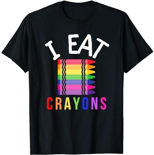 DLTUSHOP I Eat Crayons Funny Kids Coloring Drawing for Artists T-Shirt, Long Sleeve Shirt, Sweatshirt, Hoodie