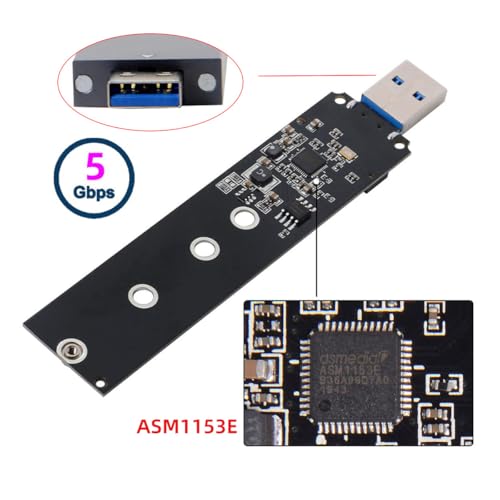 Adaptador USB 3.0 a M.2 SATA 2280 SSD con Chipset ASM1153E miniatura 3