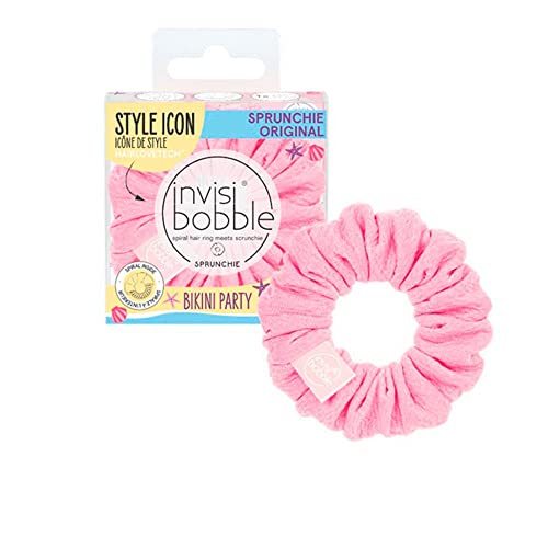 Invisibobble Sprunchie coletero rosa x1 - Scrunchie de tela de bañador con goma de pelo en espiral al interior en edición limitada verano - Coletero verano