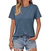 AUTOMET Womens Summer Tops Workout Shirts Beach Vacation Outfits Business Tshirts Dressy Fashion Spring Clothes 2025 Navy XXL