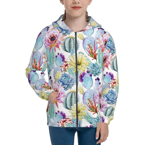 Cactus1 Kid Hoodies Boys Zip Up Sweatshirts Girls Pullover with Pocket3