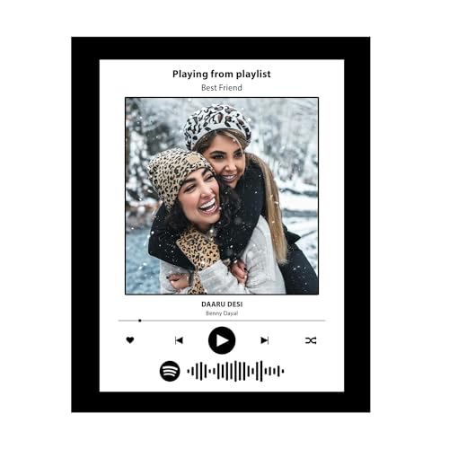 Image of Customized Photo and Song Spotify Frame, Personalized Frame with scannable code | Birthday for Brother, Rakhi Gift, Friends, Husband, Wife, Customized Gift New
