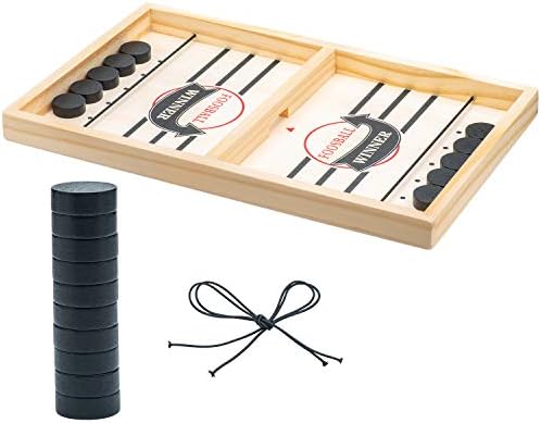 PUBGAMER Fast Puck Game, Sling Games Fast Puck Table Game Paced Puck Winner Wood Board Sport Toys (Small Size Suitable for Kids Child & Family), Come with Spare Piece and Spring Rope PUBGAMER Fast Puck Game, Sling Games Fast Puck Table Game Paced Puck Winner Wood Board Sport Toys (Small Size Suitable for Kids Child & Family), Come with Spare Piece and Spring Rope