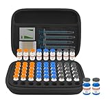 Ounfhtrttk 3-Ml-Peptid-Etui - Organizer mit 63 Fächern und Netztasche, Passend für 3-Ml-Fläschchen, Aufbewahrungsetui für Den Kühlschrank