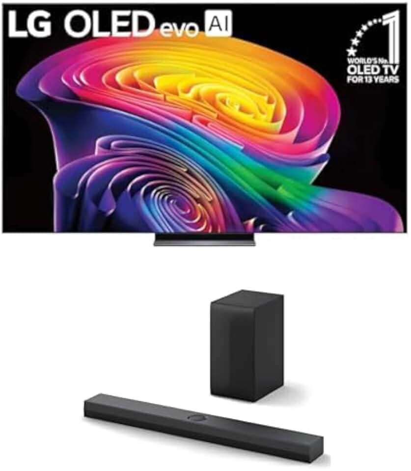 LG 83-Inch Class OLED evo C6 4K Smart TV (OLED83C6HUP, 2026) Bundle S70TY 3.1.1-Ch Soundbar, Dolby Atmos, Dolby Vision, Wow Orchestra, Wireless Subwoofer, Rear Speaker Ready