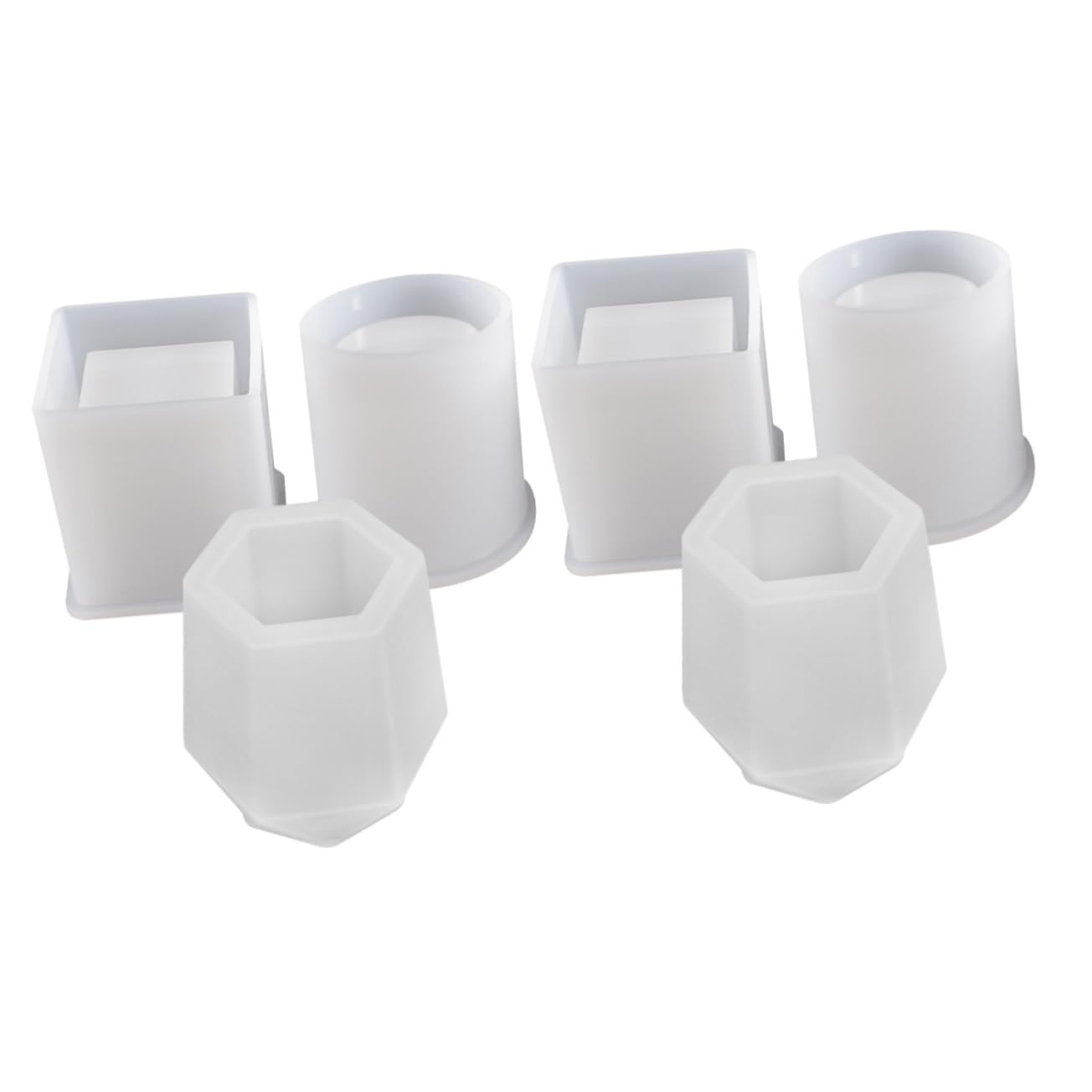 NUOBESTY 6pezzi Stampo Silicone Per Portapenne Creativi Mould Per Fai Te Compatto e Riutilizzabile Per Candele e Decorazioni Artigianali