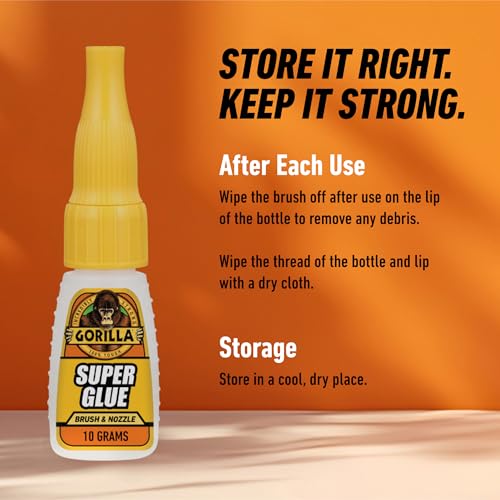 Gorilla 7501201 Super Glue Brush & Nozzle, 12g, Clear