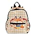 Nigel Sac à dos de vacances léger,fox glouton jaune Plaid Petit sac à dos Mini sacs à dos pour garçons et filles