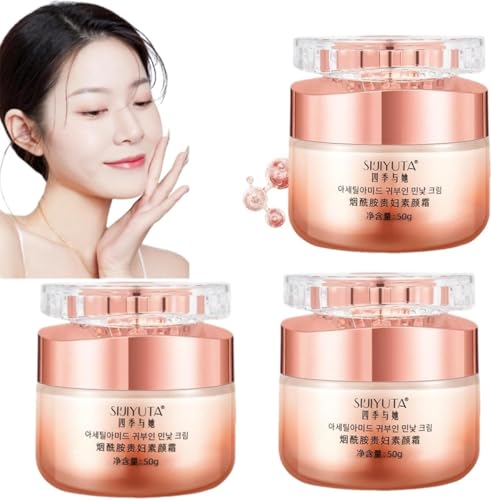 ナイアシンアミドすっぴんクリーム、Cream, Face Cream Foundation, Whitening Cream,SIJIYUTAすっぴんクリーム 韓国クリームファンデ BBクリーム 保湿 テカリ防止 化粧浮きしない ナチュラル (3個, 50