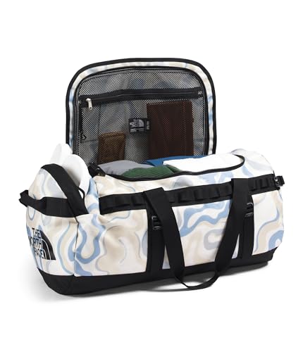 Image of THE NORTH FACE Base Camp Duffel-M, White Dune Wavy Lines Print /TNF Black, One Size