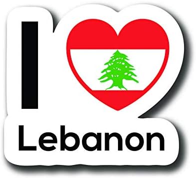 Love Lebanon Flag Decal Sticker Home Pride Travel Car Truck Van Bumper Window Laptop Cup Wall - One 5 Inch Decal - MKS0101