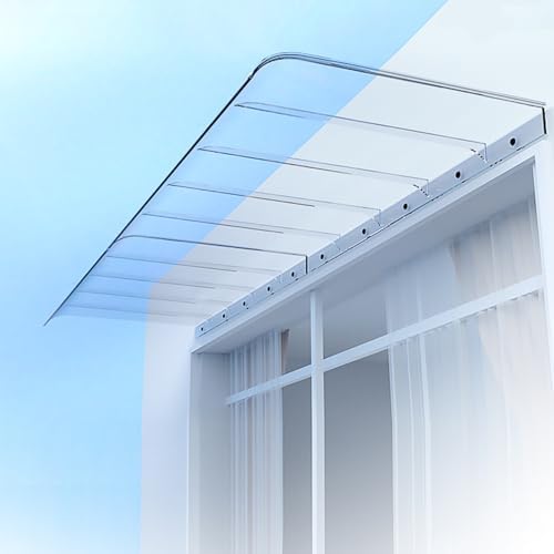 Invisible Door Canopy Awning, Clear Patio Rain Shelter, Outdoor Window Awning, Silent Entrance Cover, Transparent Weather Protection, Durable Door Entrance Canopy (5ft)