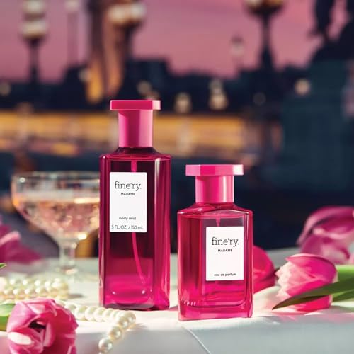 Image of Fine'ry Fruity Floral Elegant Madame Hair + Body Fragrance Mist Spray for Women with Creme de Cassis, Velvet Orris & Patchouli​, Long-Lasting, Vegan & Cruelty-Free, Girls Gift for Her (5 Fl Oz)