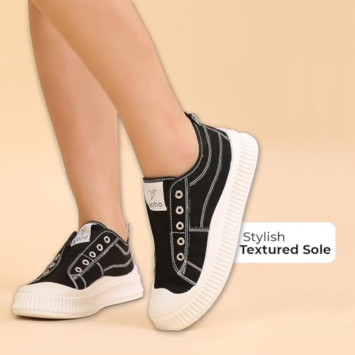 Image of YOHO Cruise Women's Without Lace Trendy Stylish Canvas Slip-On Sneakers (SoS)