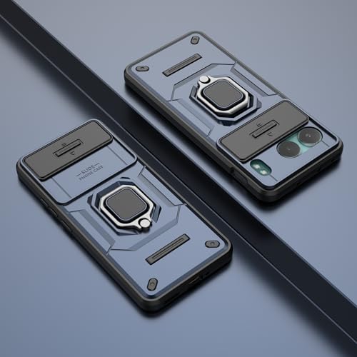 Image of Thermoplastic Polyurethane Camshield Pro Case With Slide Camera Protection And Ring Stand Bumper Back Case Cover For OnePlus Nord 4 5G (Blue)