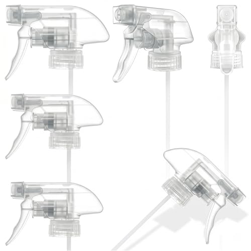 Image of 6 Pack Universal Spray Nozzle for Bottles - Leak-Proof Fix of Broken Sprayers in Seconds with Spray Bottle Nozzle Replacement, Fits 8 Oz & 16 Oz Bottles, Trim-to-Fit Tube, Mist & Stream Modes (Clear)