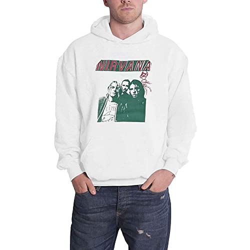 Sweat à capuche Nirvana blanc unisexe confortable contre le froid pour fan de rock