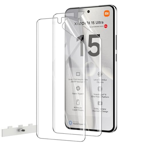AOKUMA Schutzfolie für Xiaomi 15 Ultra/Xiaomi 15 Pro [2 Stück] Weiche TPU Displayschutzfolie Kompatibel mit Xiaomi Mi 15 Ultra HD Klarsicht Displayschutz Kratzfest Anti-Öl Anti-Blasen
